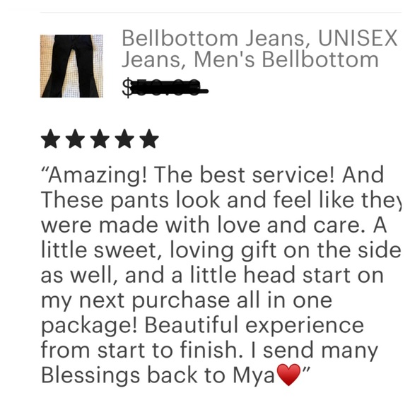 Bell bottom Jeans Patchwork Unisex Upcycled Mens Jeans - Picture 7 of 7